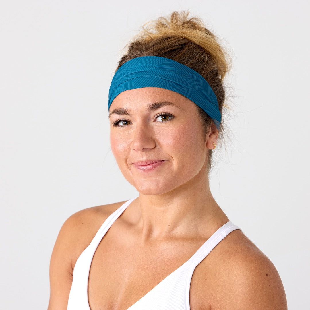 Reshma Non Slip Cloth Comfort Soft Workout Women Headbands Teal Lines #teal_lines