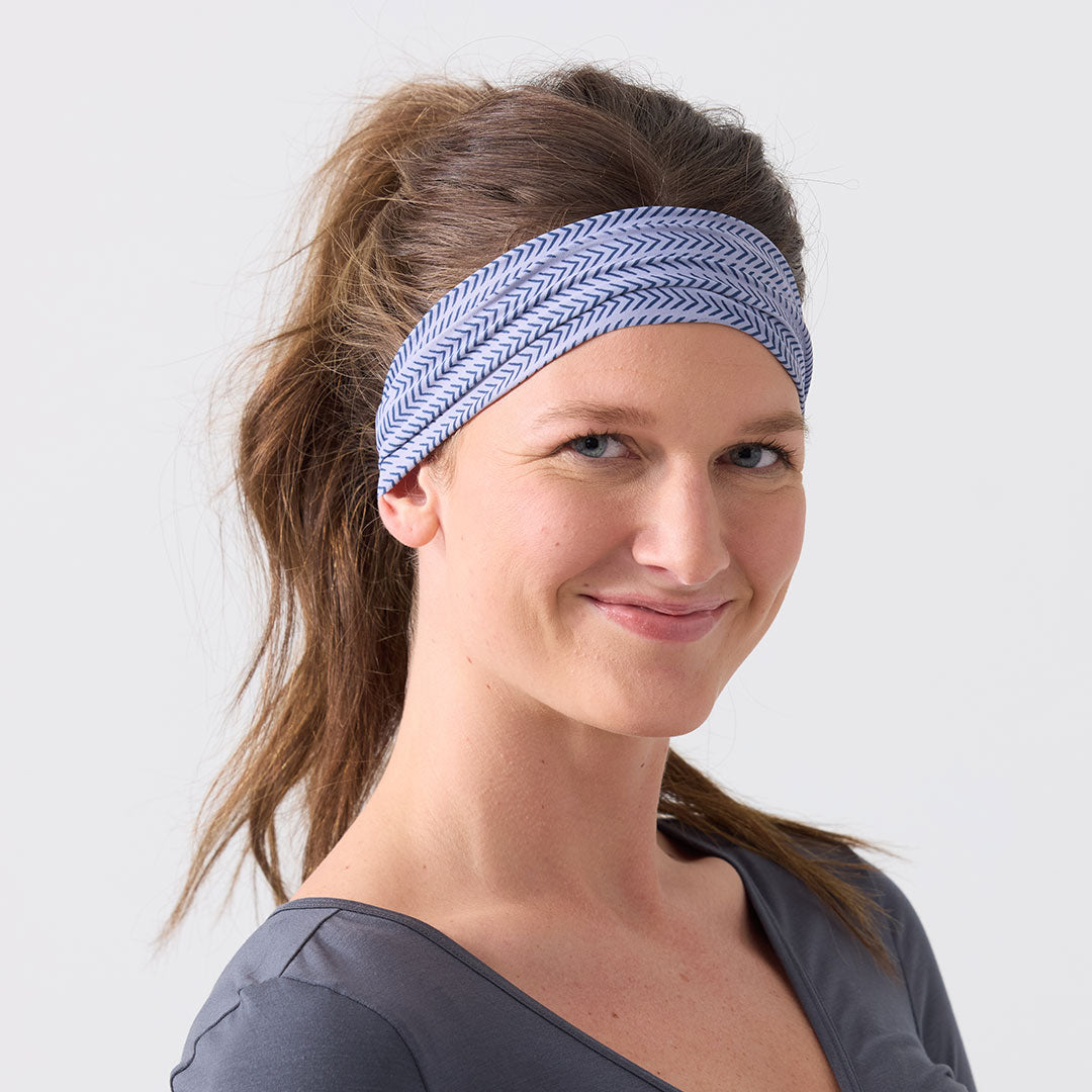 Non Slip Cloth Comfort Soft Workout Women Headbands 4 Inch One Size Lilac Herringbone #lilac_herringbone