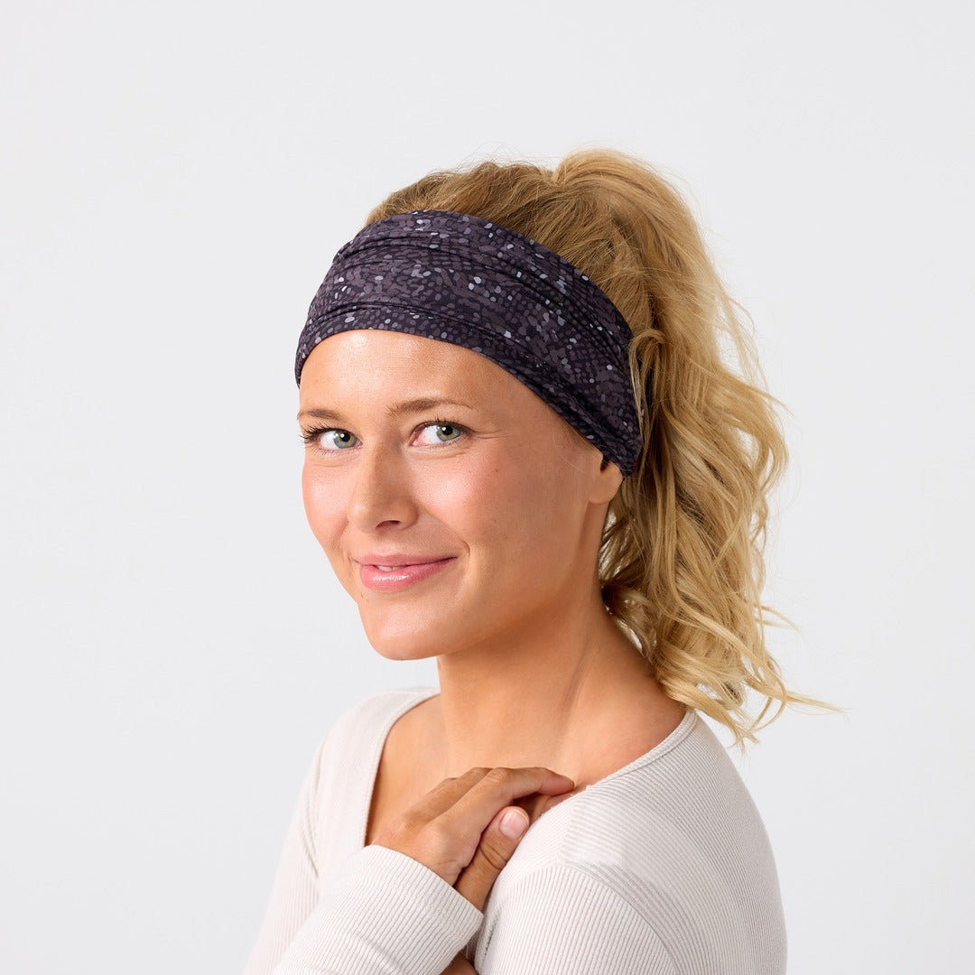 Rita Non Slip Cloth Comfort Soft Workout Women Headbands Black Gray Mosaic #black_gray_mosaic