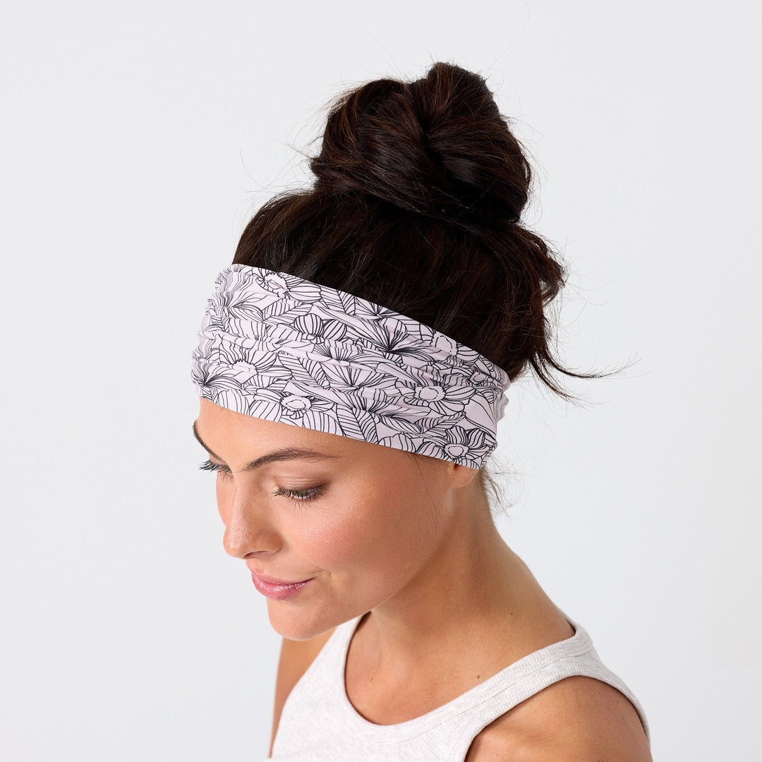 Rita Non Slip Cloth Comfort Soft Workout Women Headbands Pink Floral #pink_floral