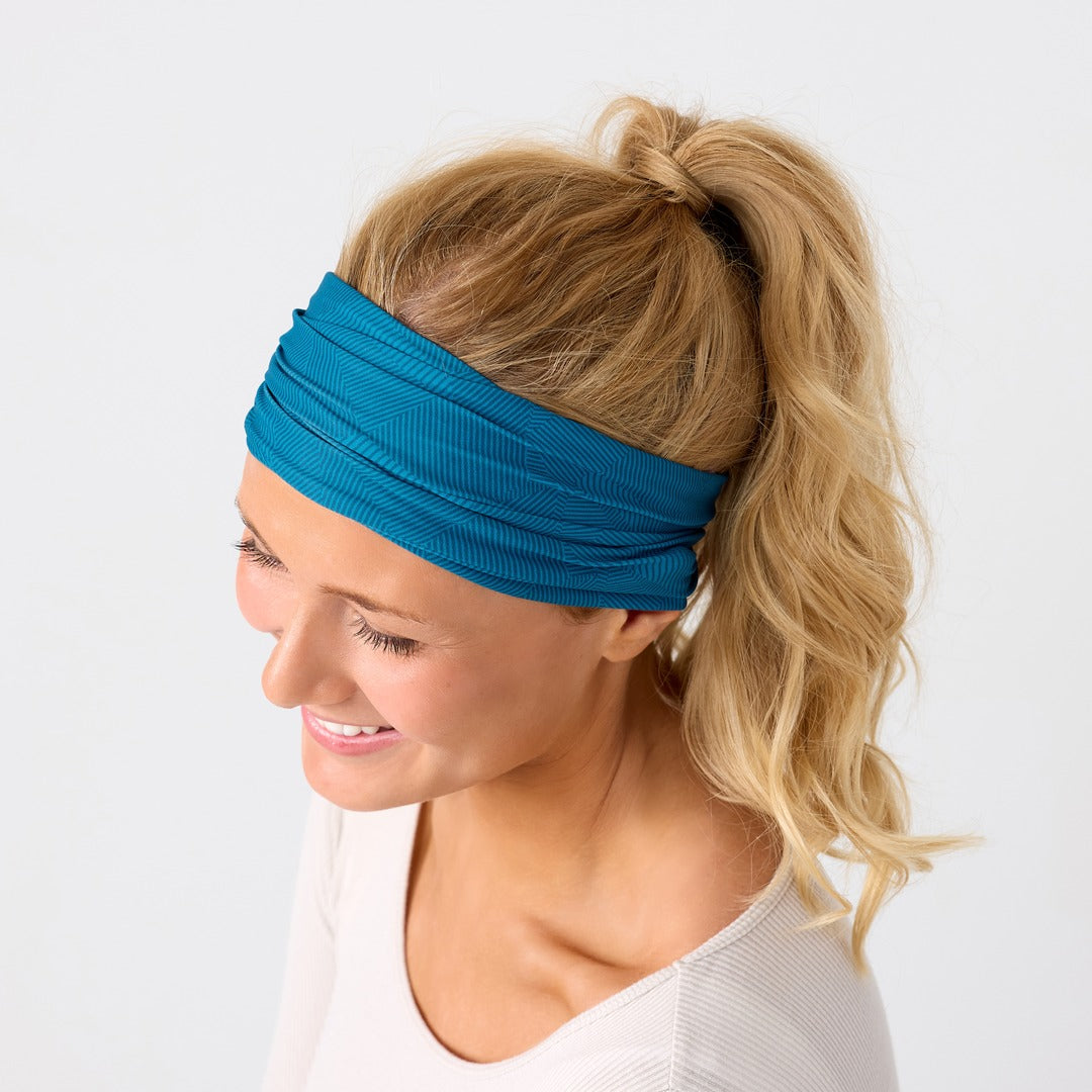 Rita Non Slip Cloth Comfort Soft Workout Women Headbands Teal #teal_lines