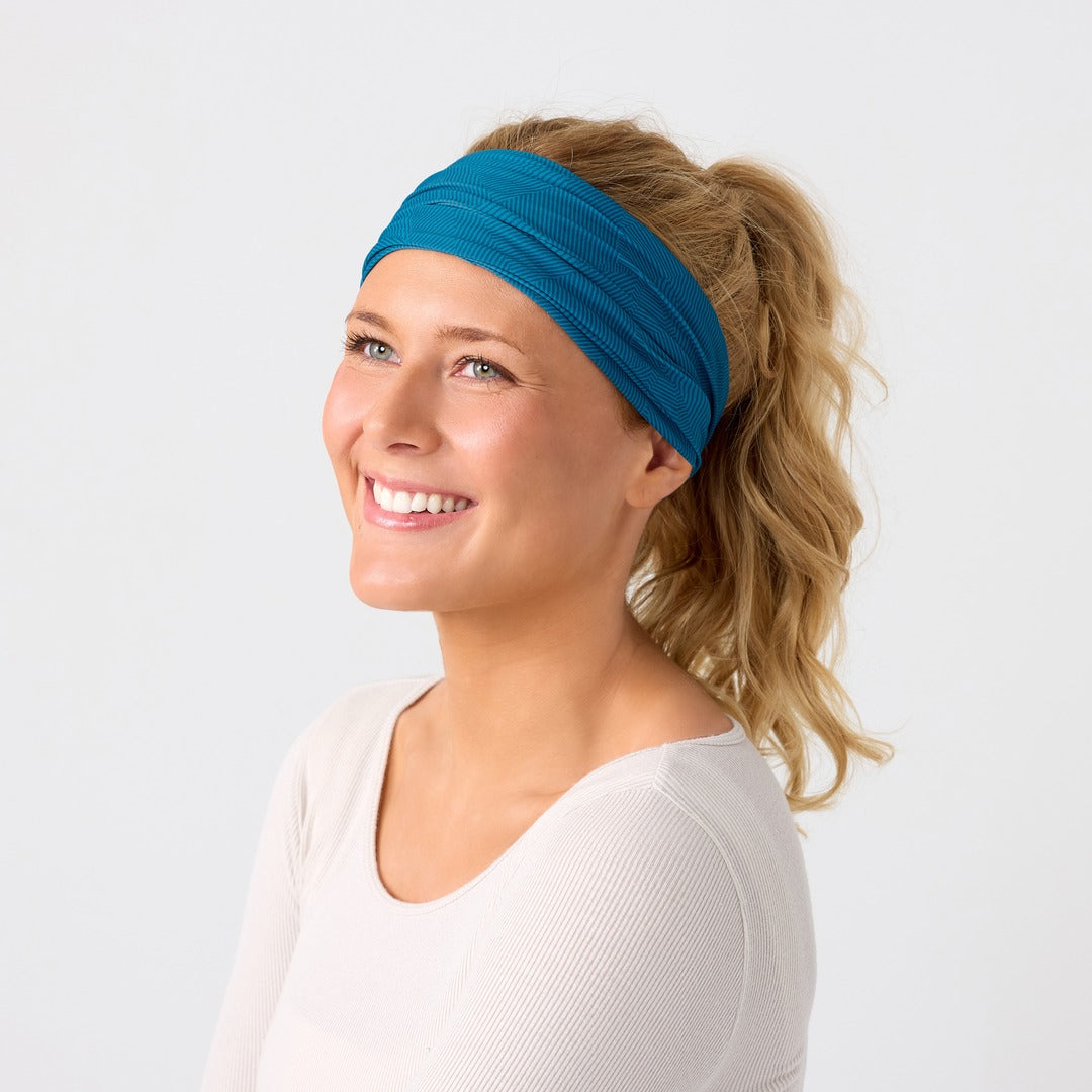 Rita Non Slip Cloth Comfort Soft Workout Women Headbands Teal #teal_lines