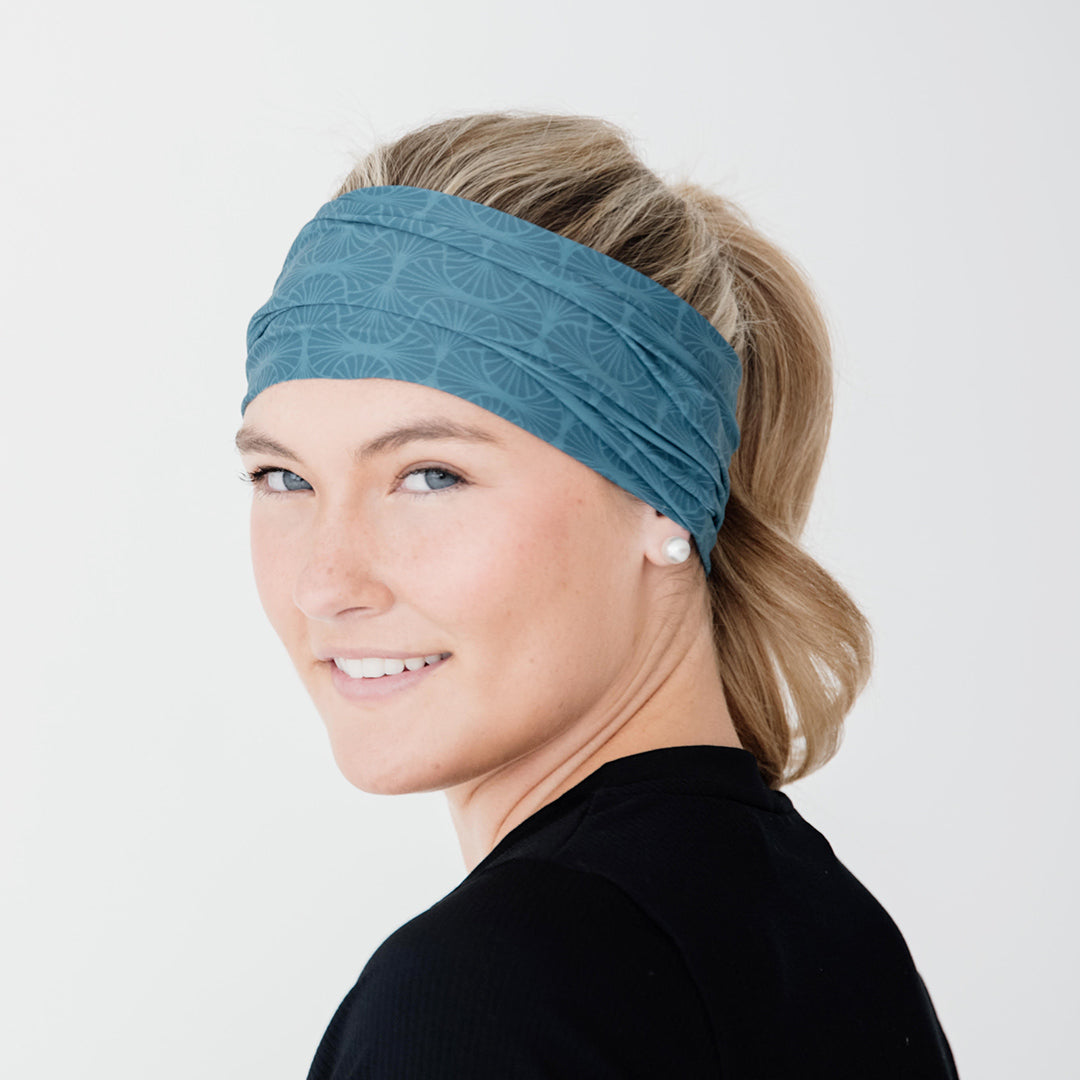 Rita Non Slip Cloth Comfort Soft Workout Women Headbands Teal Indian Print #teal_indian_print