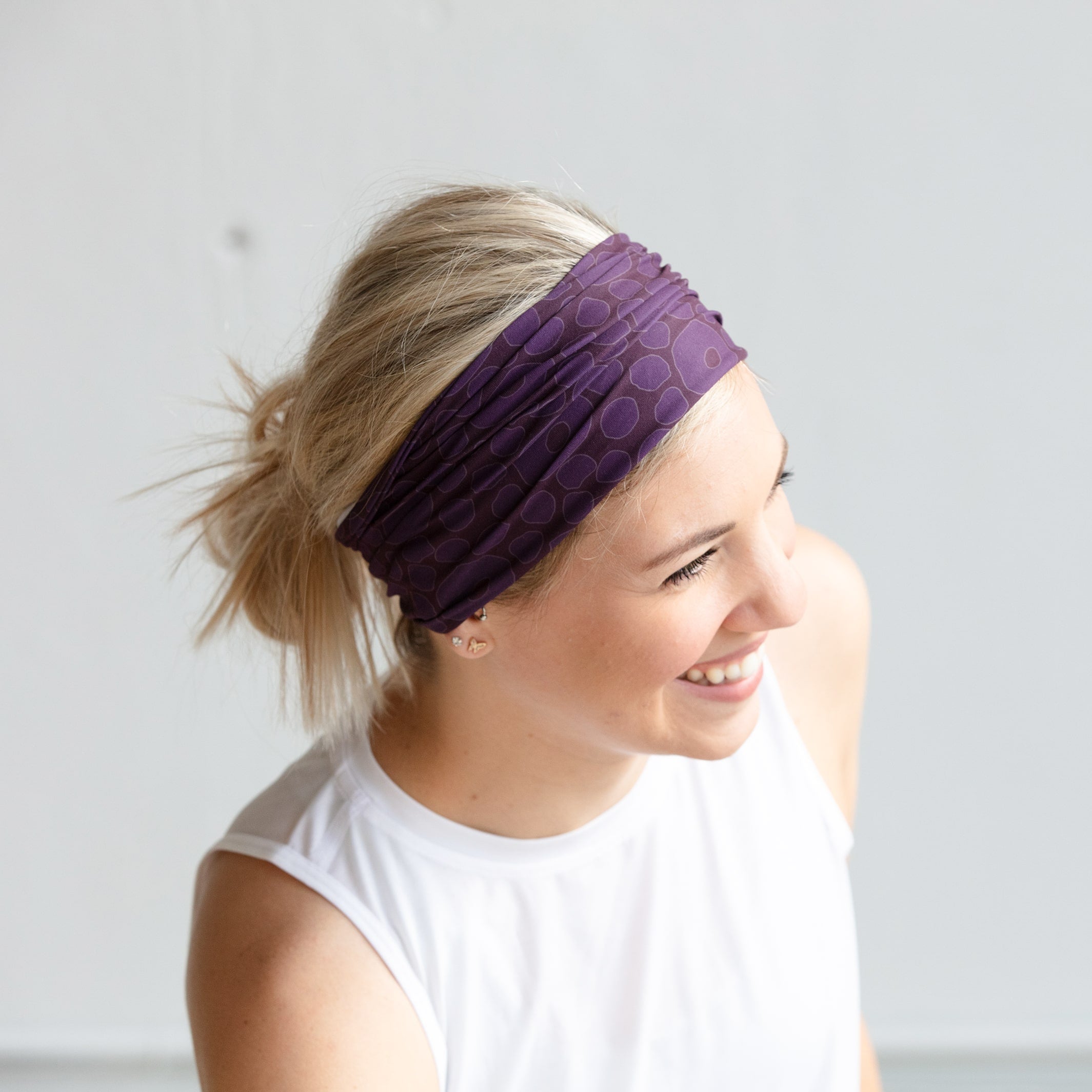 Rita Non Slip Cloth Comfort Soft Workout Women Headbands Purple Organic Circles #purple_organic_circles