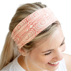 Rita Non Slip Cloth Comfort Soft Workout Women Headbands Yellow and Burnt Sienna Circles #yellow_and_burnt_sienna_circles