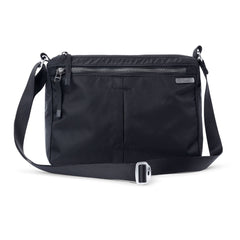 Shree Crossbody in Black — women’s lightweight nylon crossbody bag, front view #black