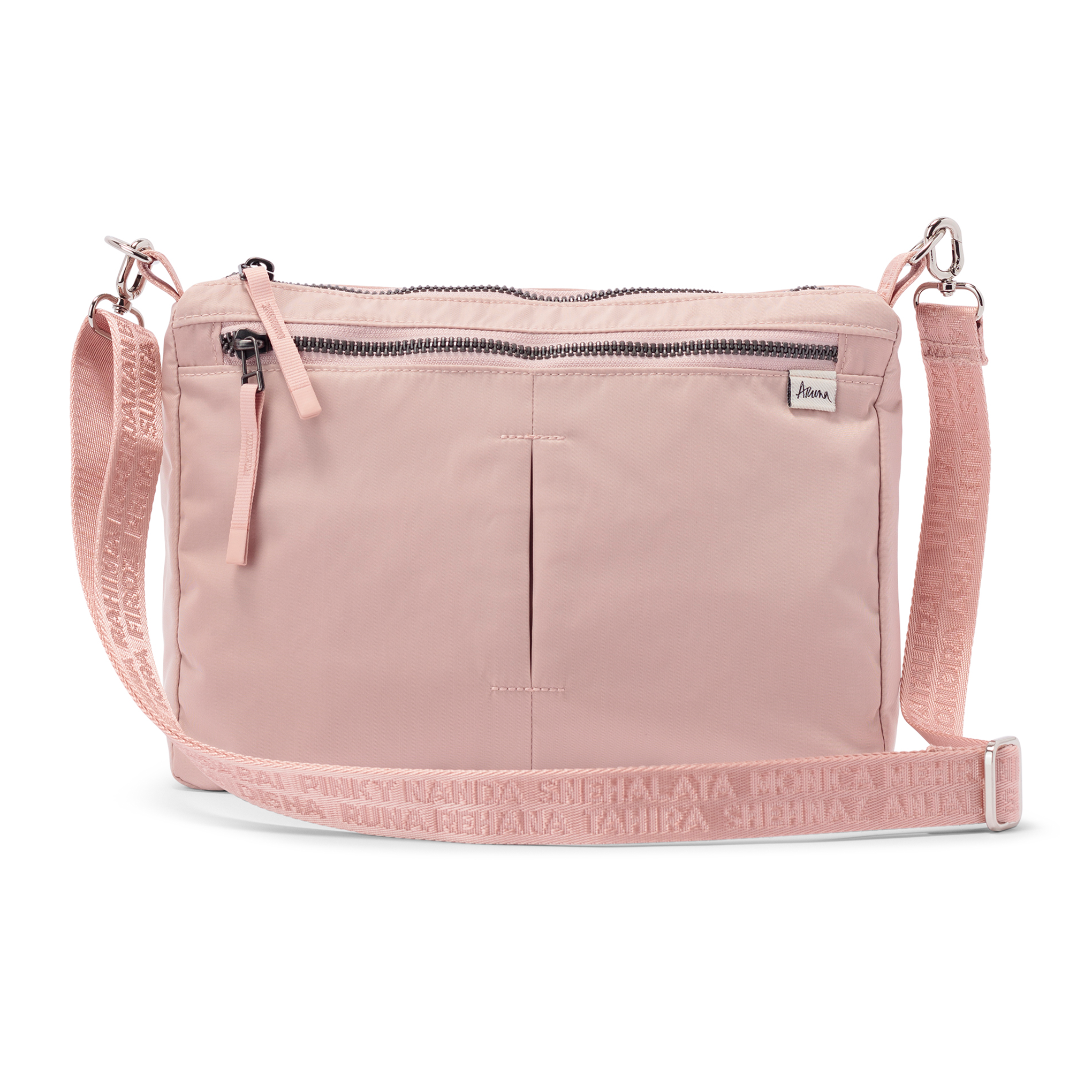 Aruna project crossbody bag ethical accessory #blush