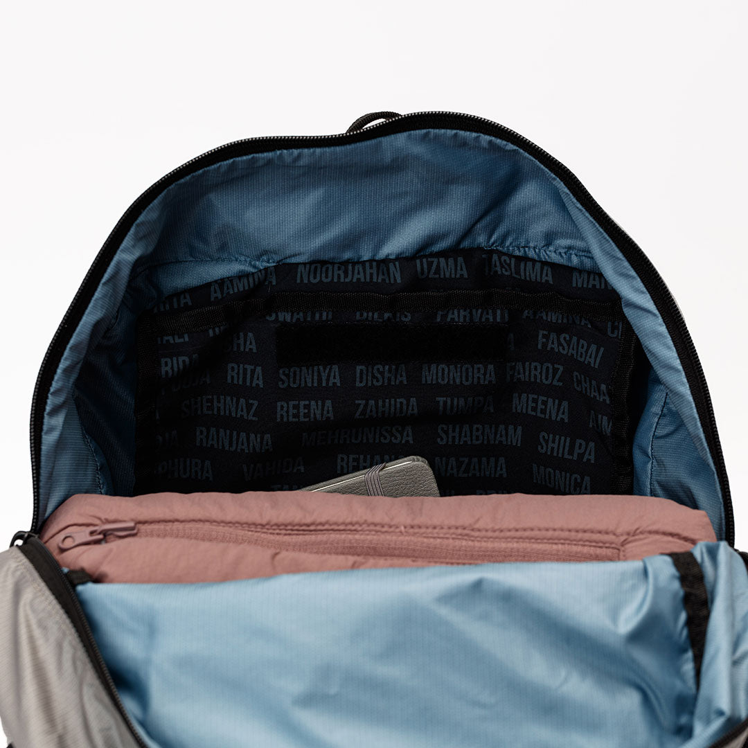 swathi backpack packable ultra thin mesh fabric ripstop gray #gray