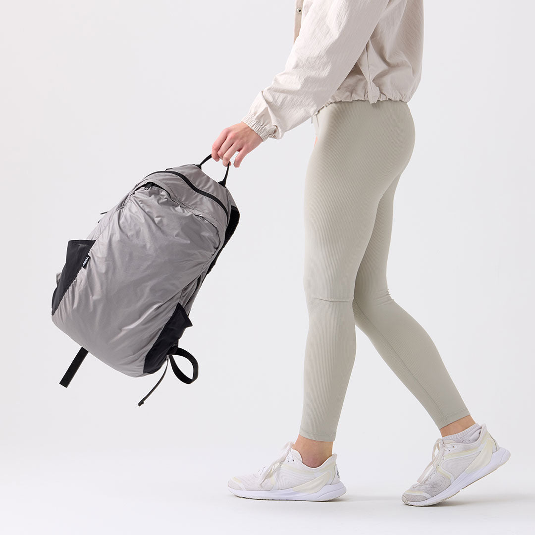 swathi backpack packable ultra thin mesh fabric ripstop gray #gray
