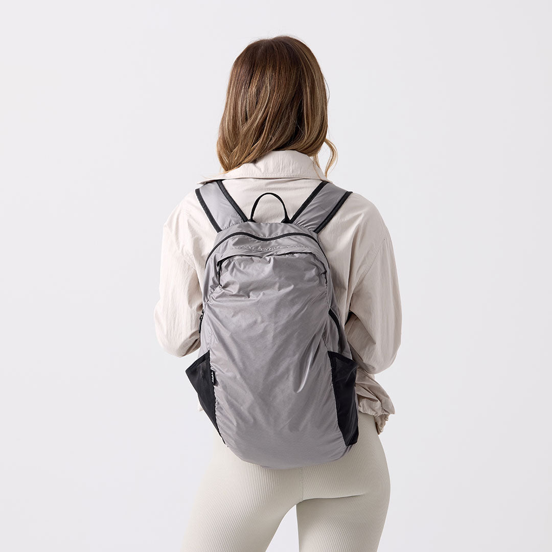 swathi backpack packable ultra thin mesh fabric ripstop gray #gray