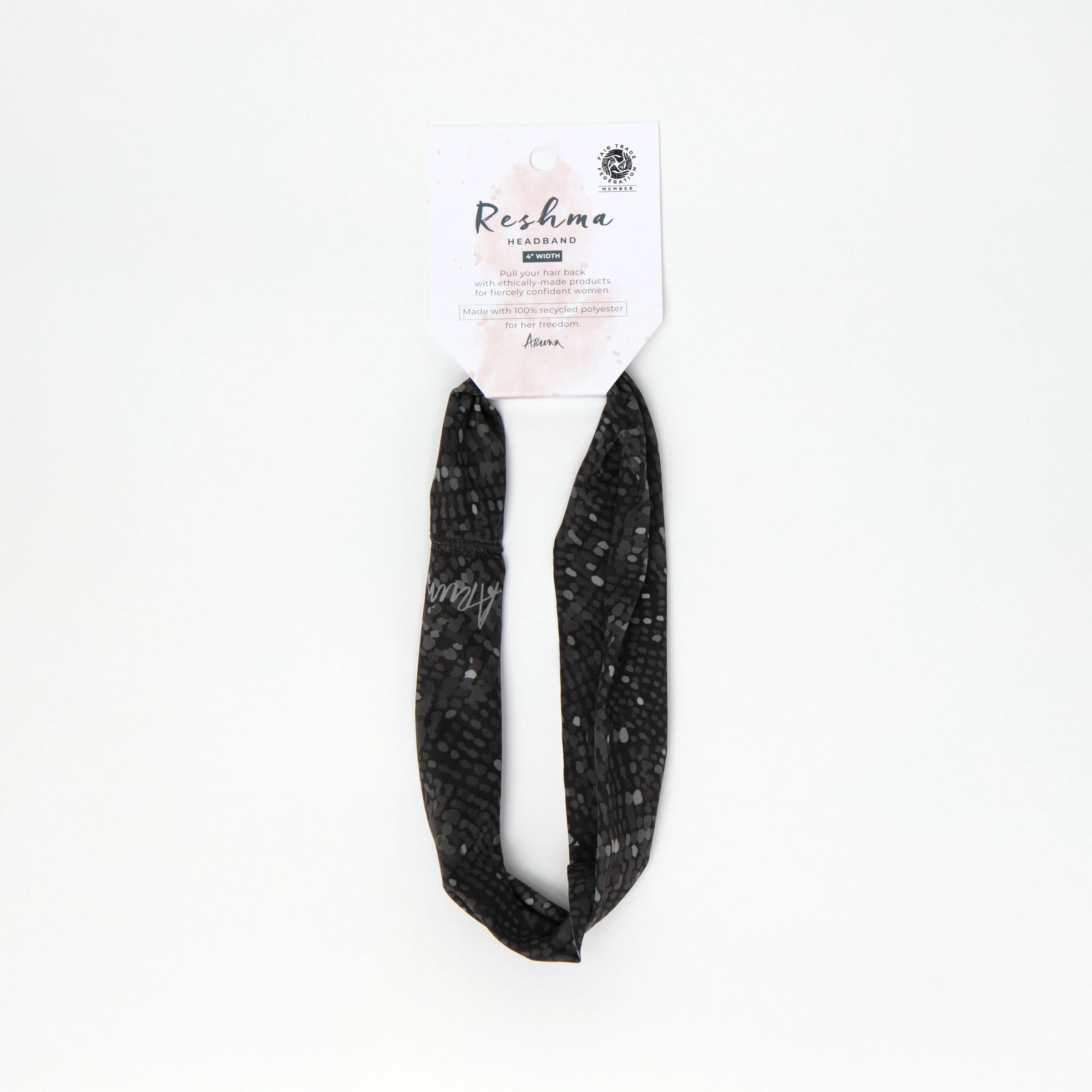 Non Slip Cloth Comfort Soft Workout Women Headbands 4 Inch One Size Black Mosaic #black_mosaic