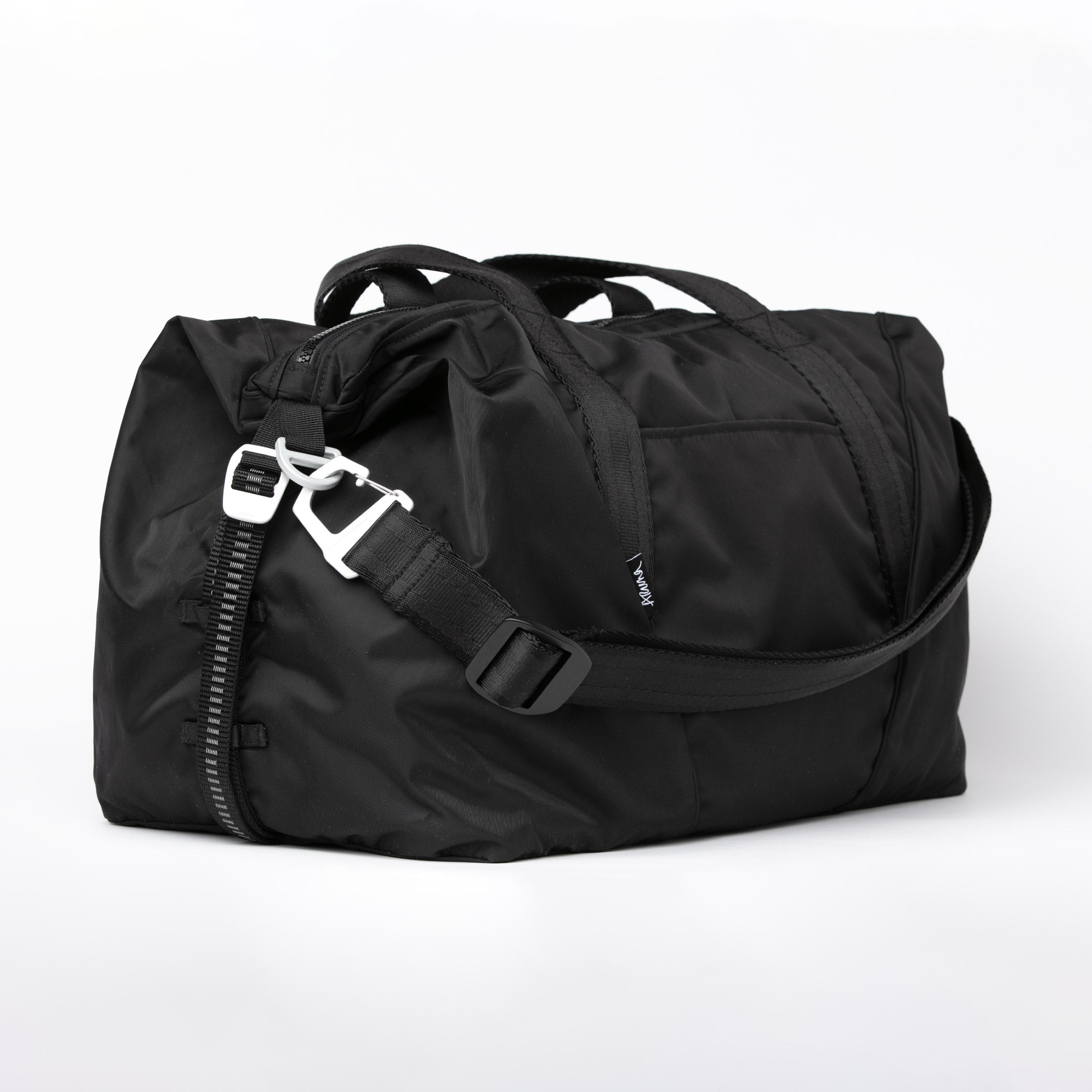 black nylon travel duffel bag Aruna Duffel
