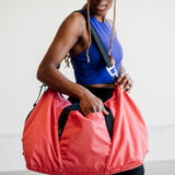aruna red duffel bag nylon gym yoga #poppy_red