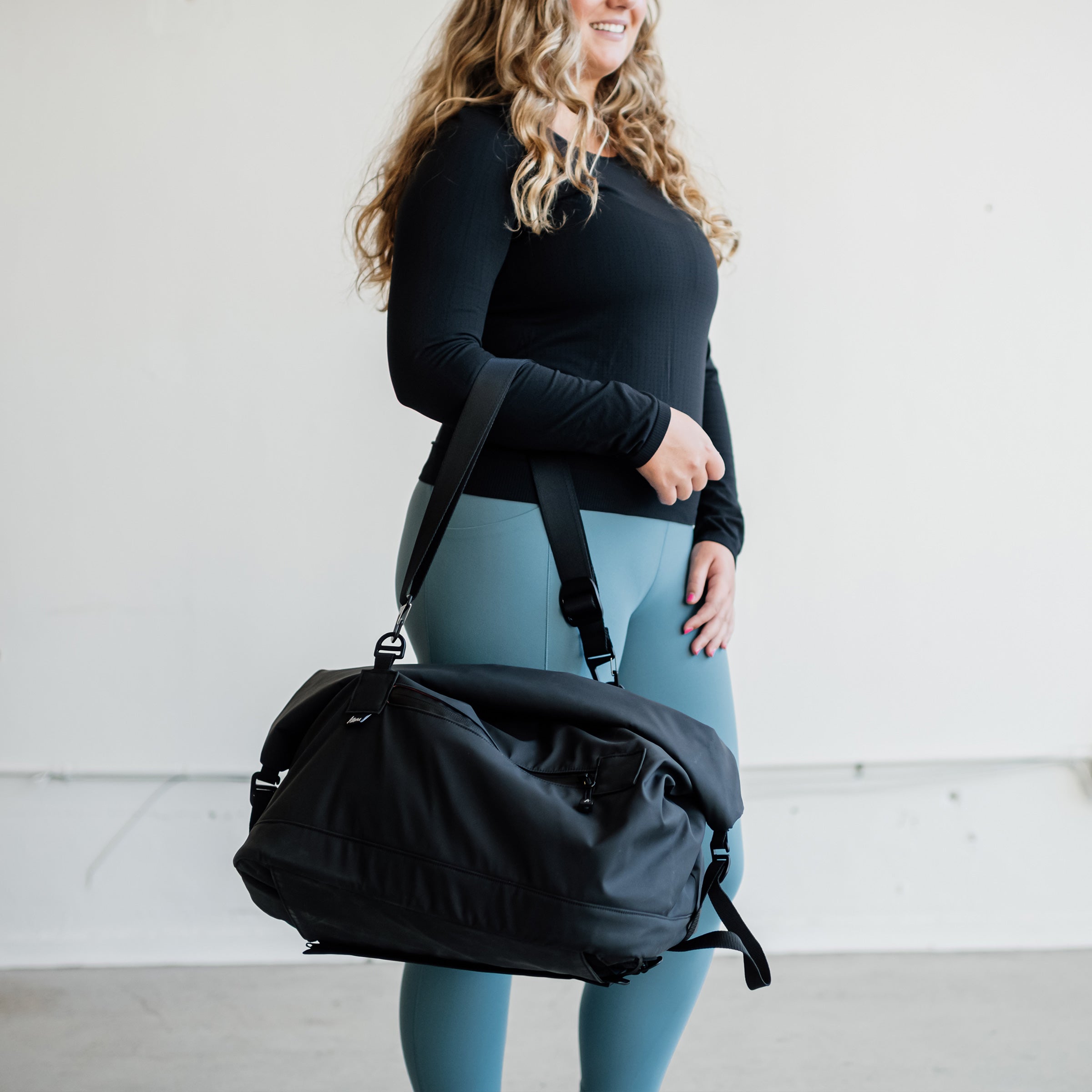 roll top bag duffel backpack water repellent black #matte_black