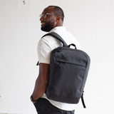 men large backpack bag water-repellent recycled fabric laptop matte black #matte_black