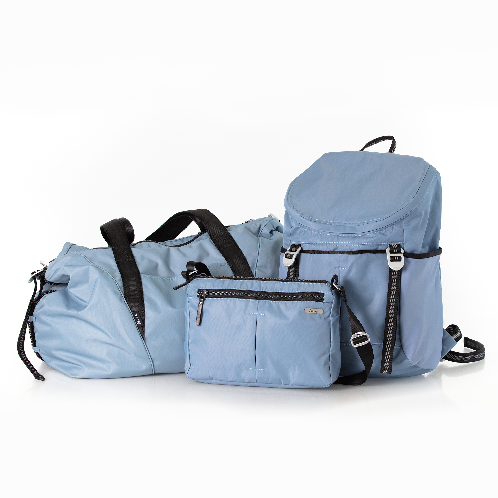 Women's Backpack & Travel Duffel/Weekender Bag Collection - Nylon, Slate Blue, Gray Liner Women's Backpack & Travel Duffel/Weekender Bag Collection - Nylon, Slate Blue, Gray Liner